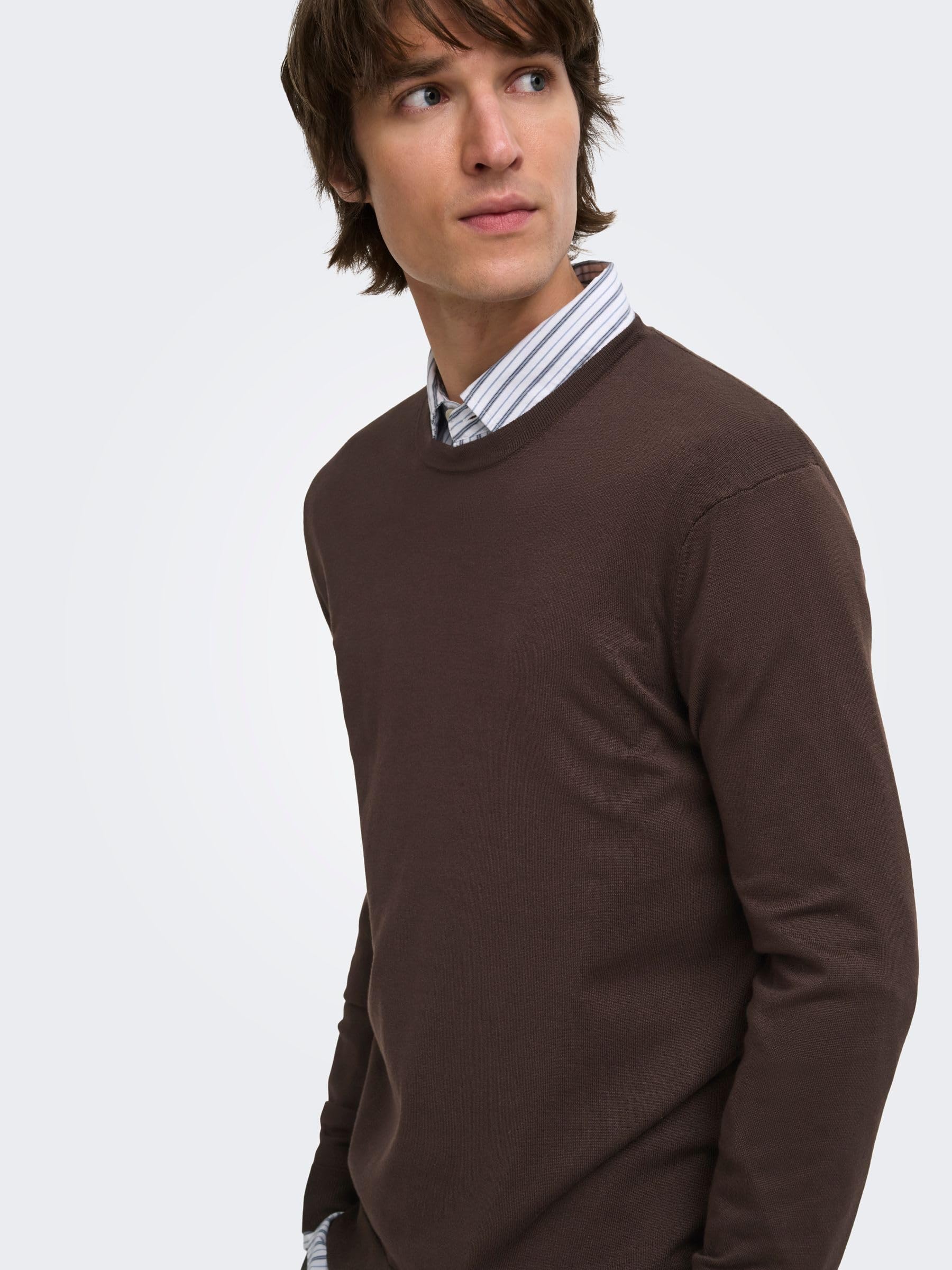 Only & Sons Onswyler Maglia Uomo S Caffè Girocollo