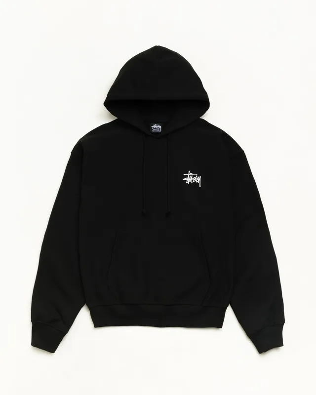 Stussy Basic Hoodie felpa cappuccio Black