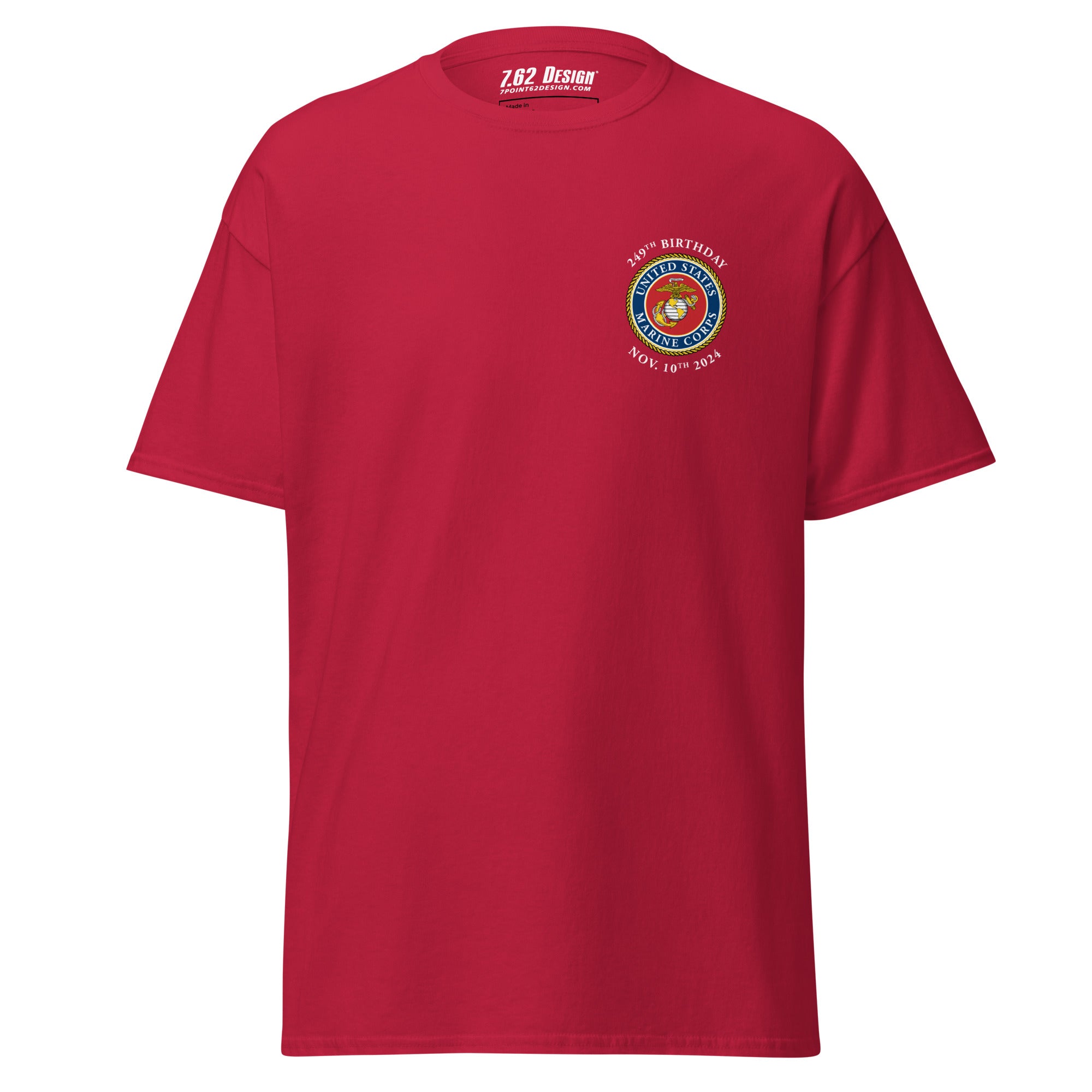 7.62 Design USMC 249th Birthday T-Shirt maglietta nero cotone