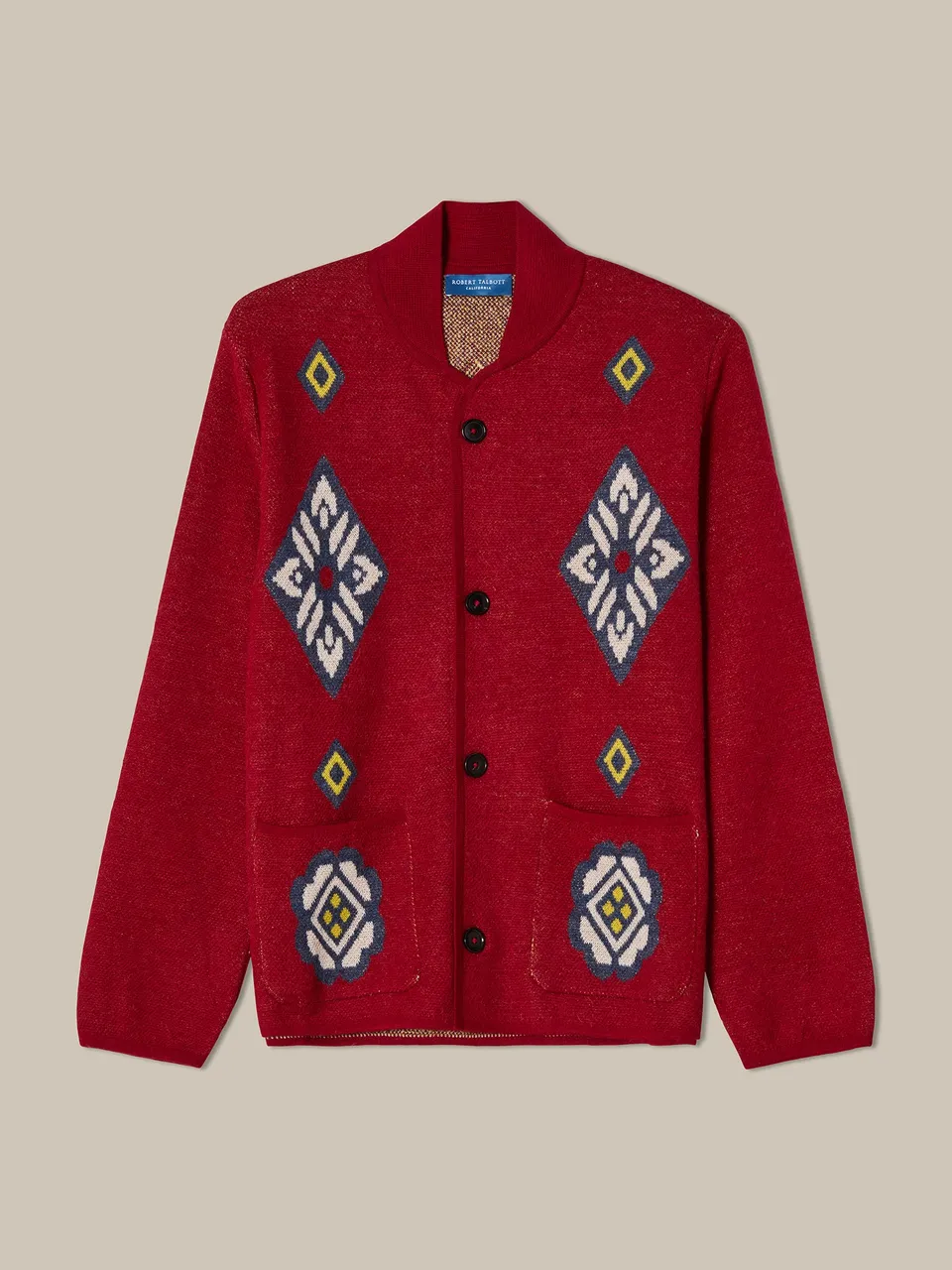 Robert Talbott Devon Cardigan Baby Alpaca Rosso Multi