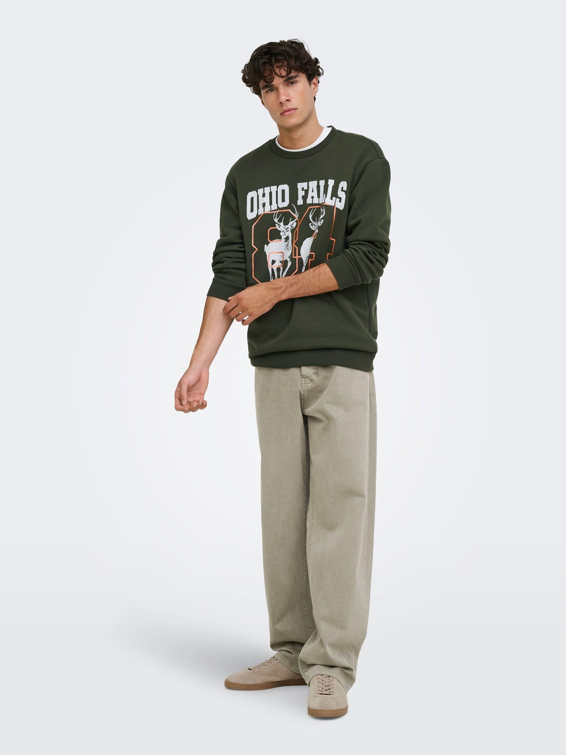 Only & Sons Felpe felpa uomo girocollo M taglio ampio