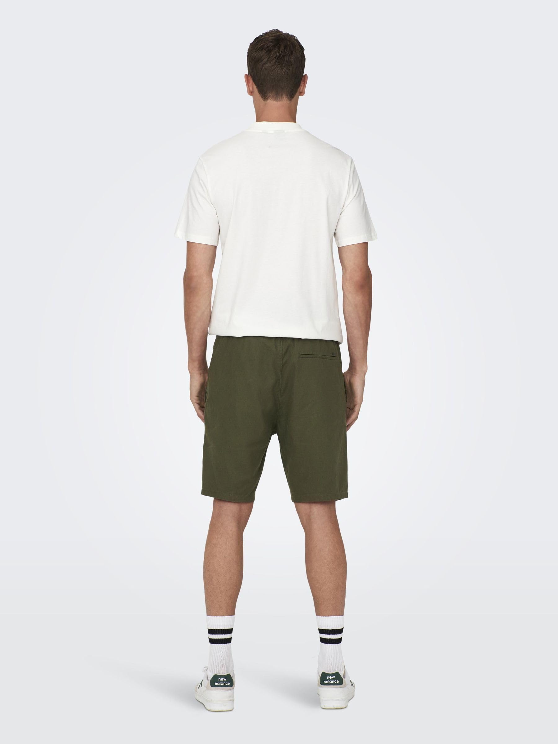 Only & Sons Onslinus Pantaloncini Lino Uomo con Coulisse