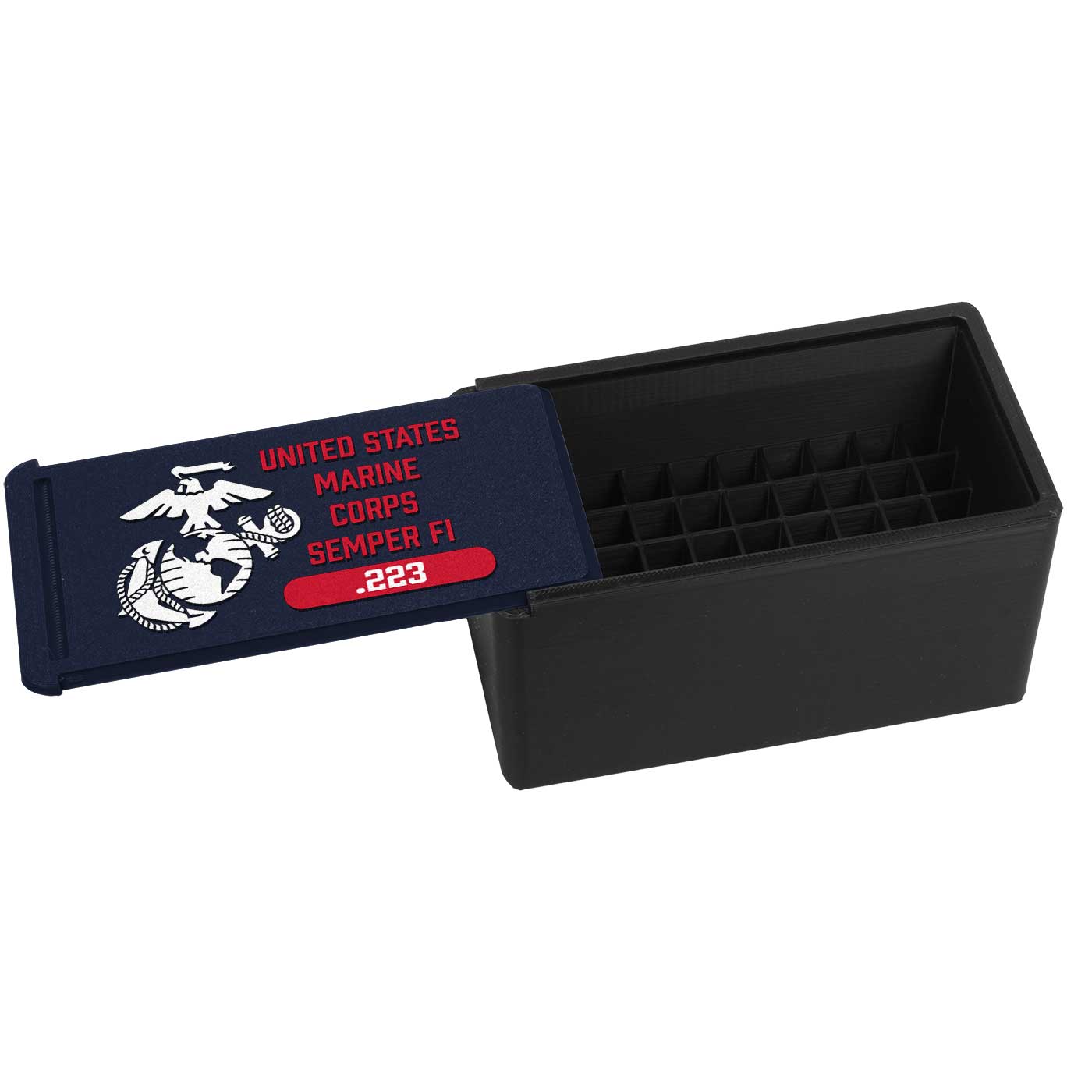 7.62 Design USMC Box Munizioni 9mm 50 Colpi PLA+ Semper Fi