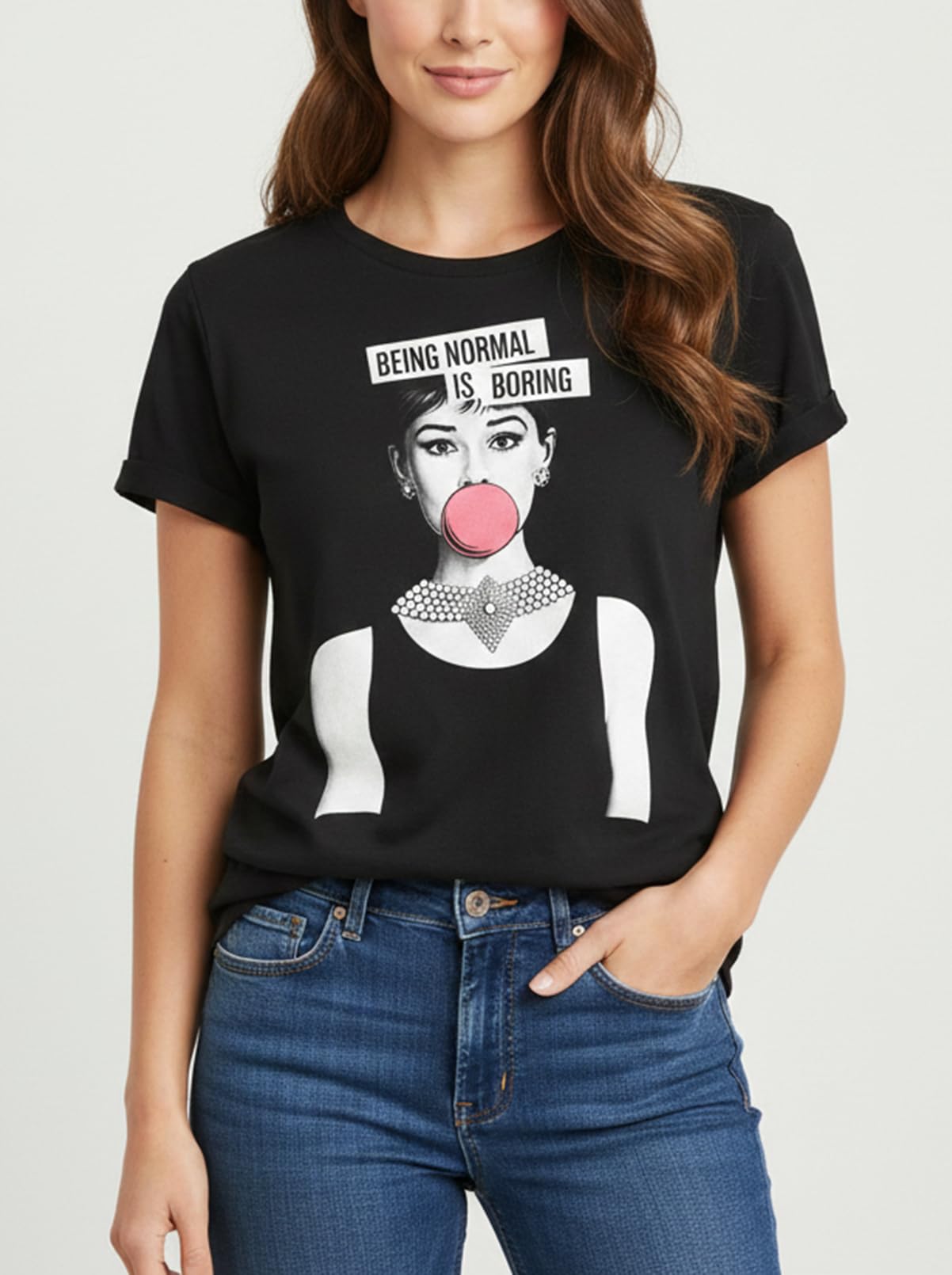 Makaya T-Shirt Donna Being Normal is Boring Maglietta M Cotone
