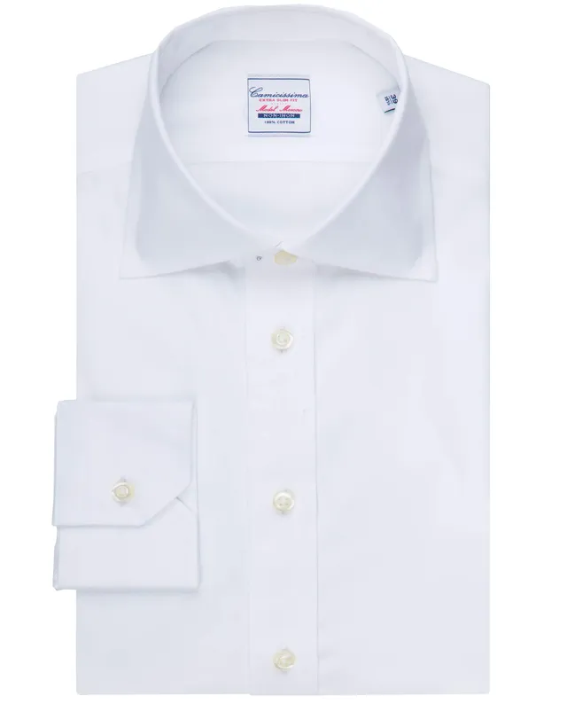 Camicissima Non Iron Camicia Bianca Extra Slim Manica Lunga