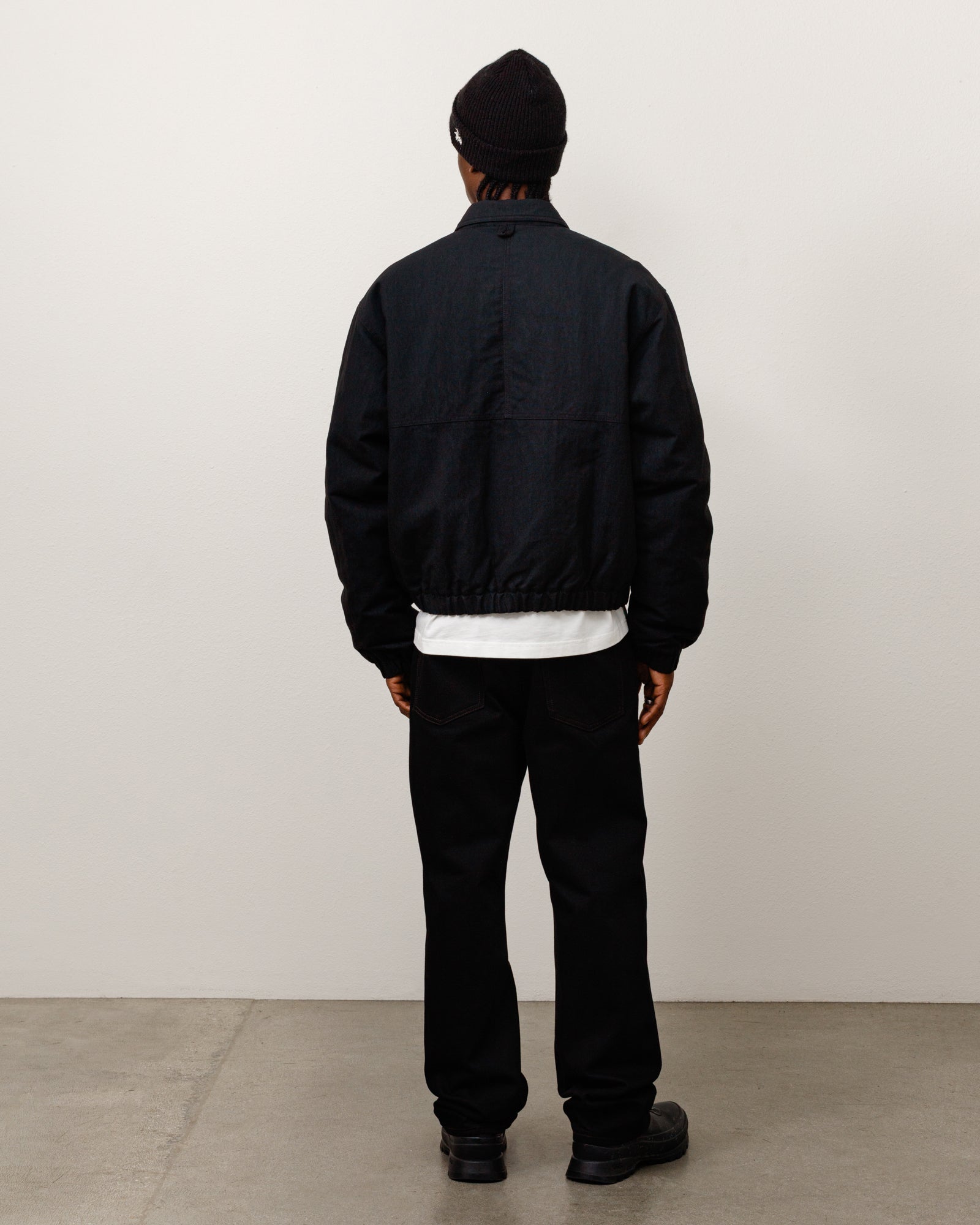 Stussy Nyco Collared Work Jacket giacca nera nylon