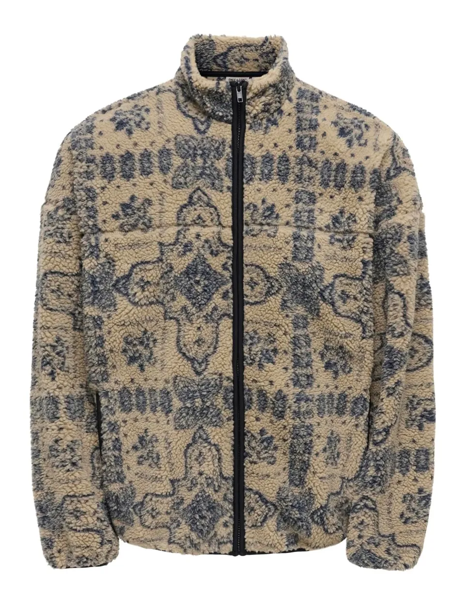 Only & Sons Onsadam Felpa Sherpa Stampa M Cincillà Uomo