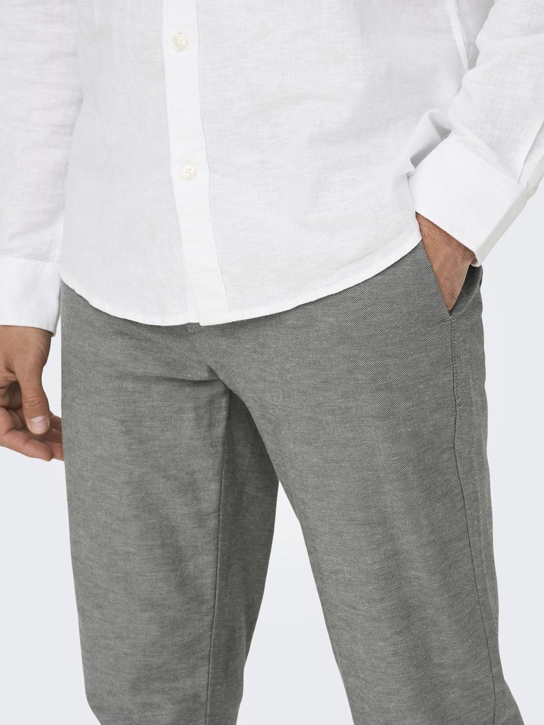 Only & Sons Onsmark pantaloni uomo 36W/32L gessato grigio