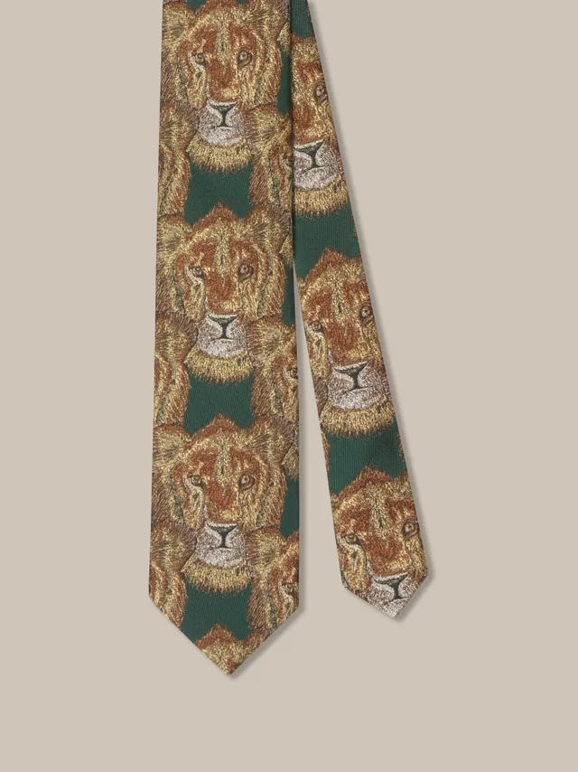 Robert Talbott Lion Head 96 cravatta seta verde REG