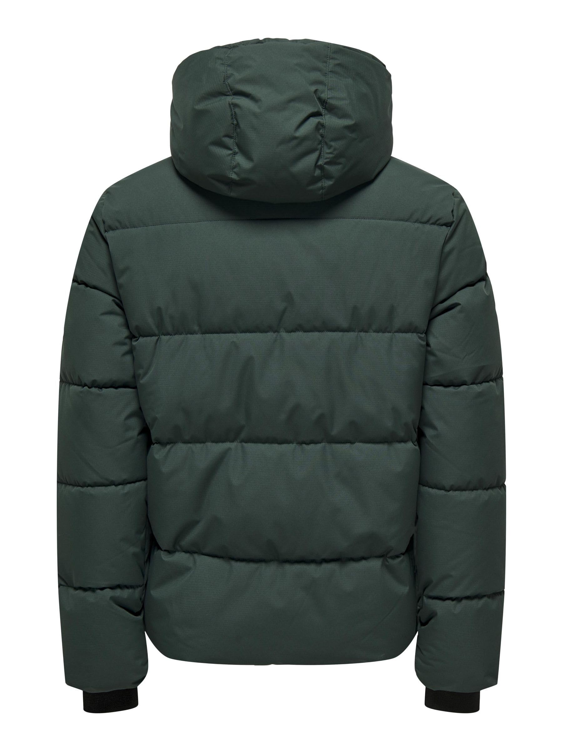 Only & Sons Onselijah Giacca Uomo Nera Imbottita Cappuccio