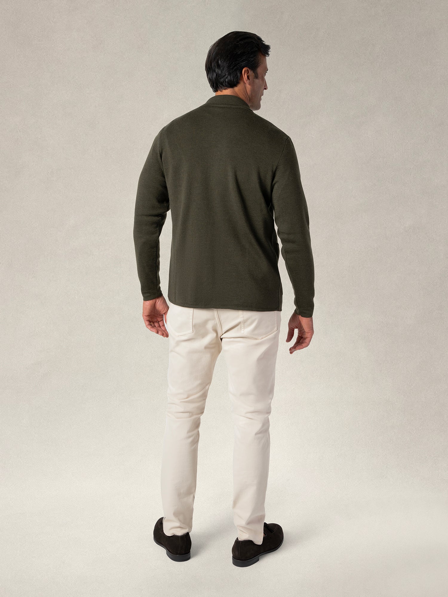 Robert Talbott Landon giacca maglia verde lana merino