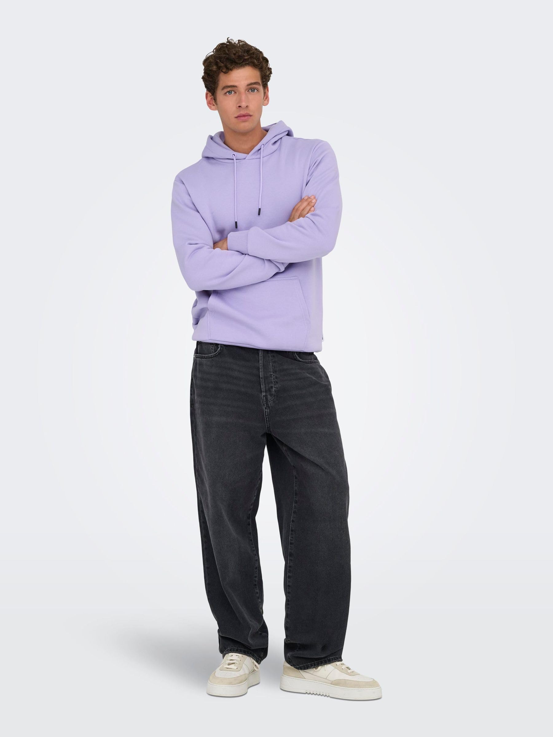 Only & Sons Onsceres Felpa Cappuccio Uomo Lavanda XS