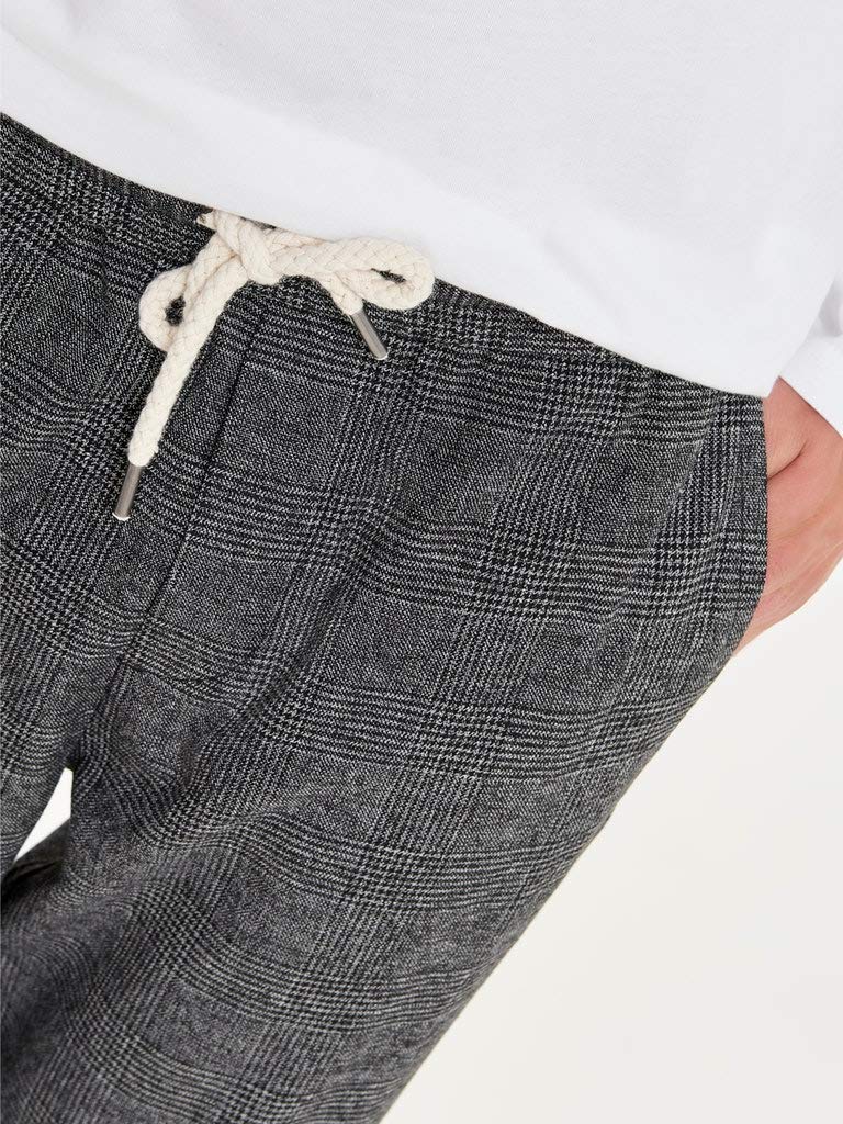 ONLY & SONS Pantaloni Uomo a Quadri Loose Fit Coulisse