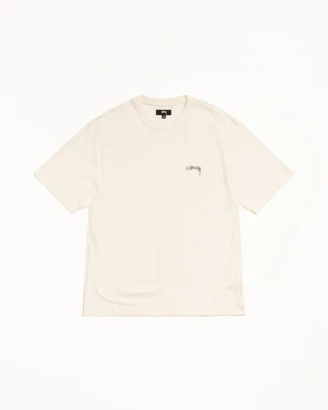 Stussy Lazy Tee maglietta White relaxed 190 gsm cotone