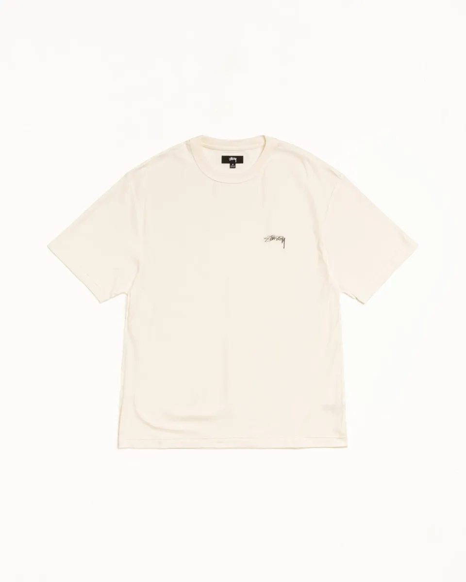 Stussy Lazy Tee maglietta White relaxed 190 gsm cotone