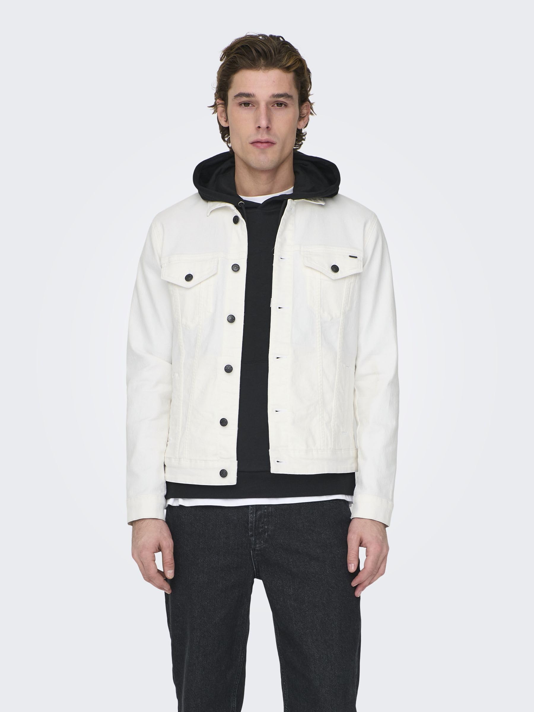 Only & Sons Canvas giacca uomo bianca taglia L shell