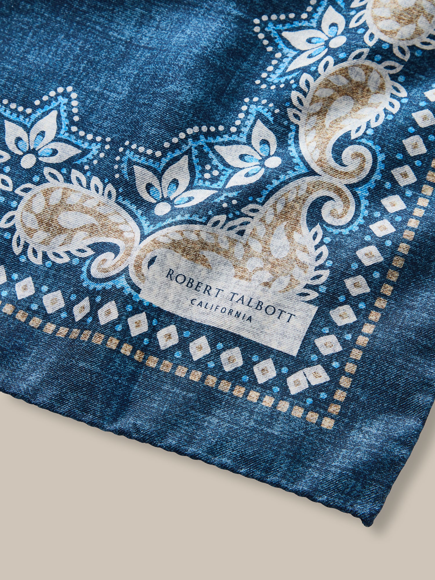 Robert Talbott Harmon Foulard Seta Blu Navy Floreale