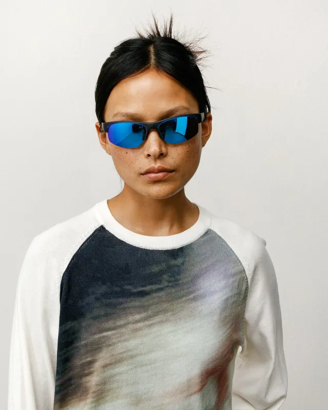 Stussy Hiro Sunglasses occhiali da sole frost black/lente blu polarizzati