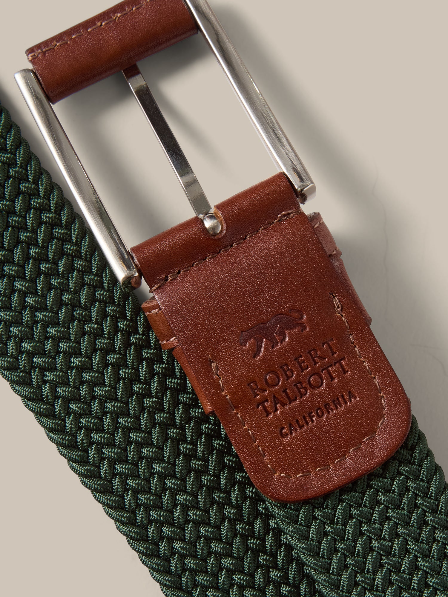 Robert Talbott Garfield cintura nylon verde intrecciata