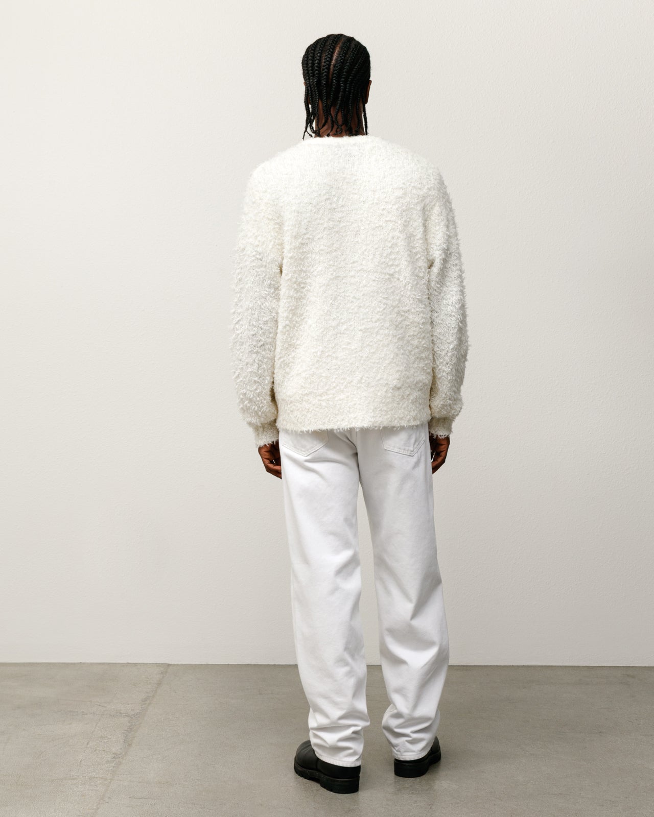 Stussy Textured Cardigan maglione Off White lana alpaca