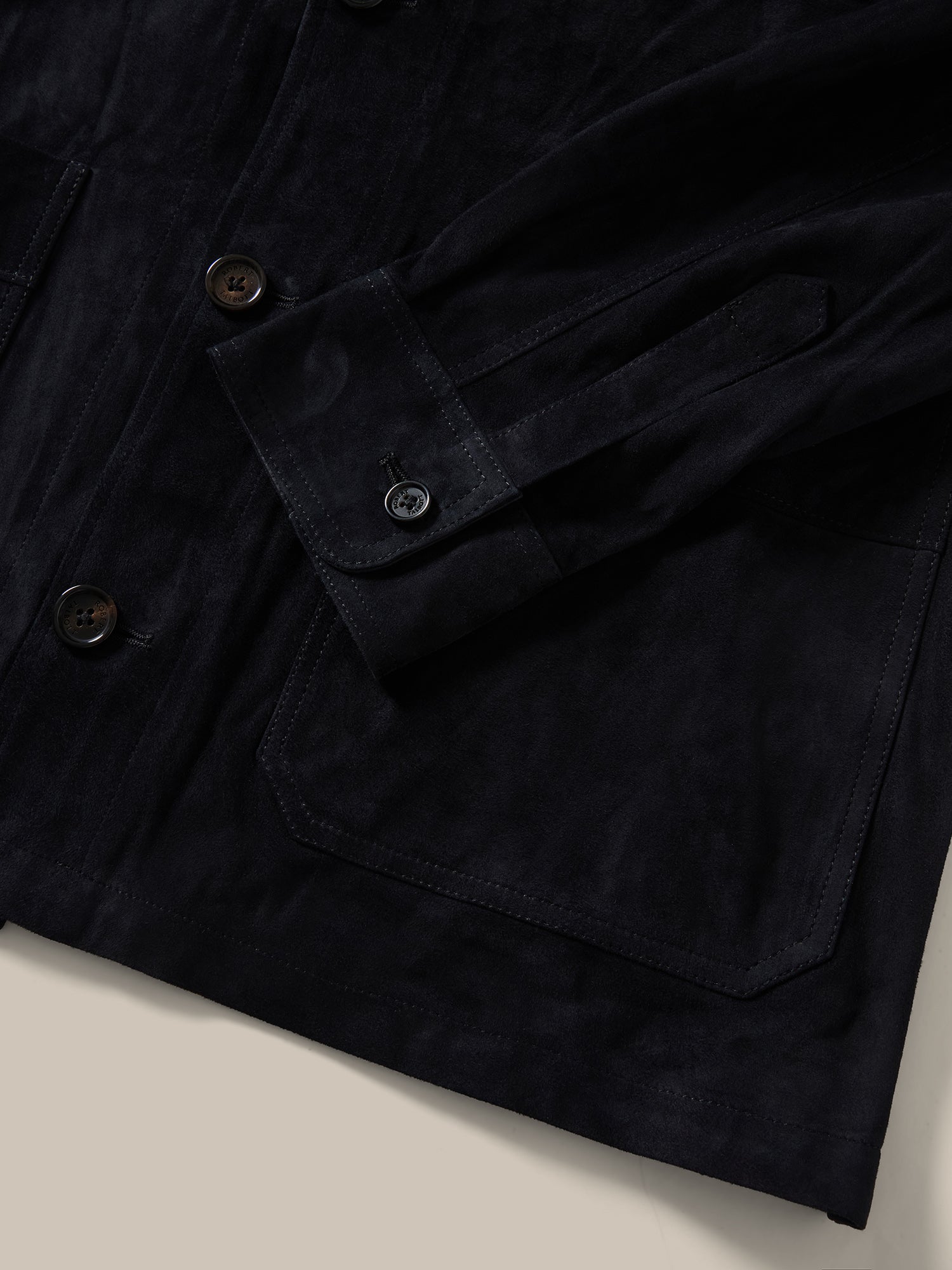 Robert Talbott Damon giacca pelle blu navy