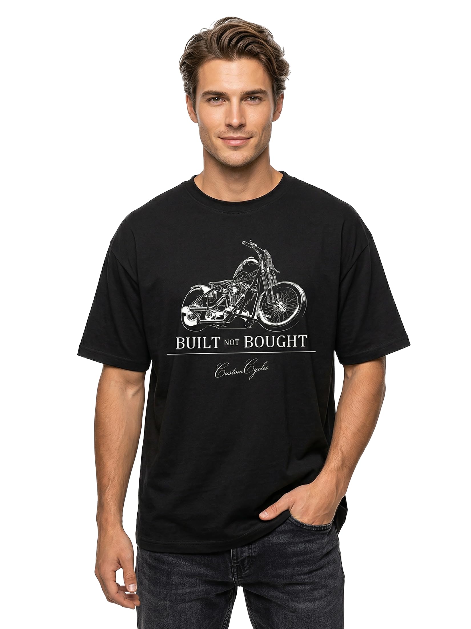 Makaya T-Shirt Uomo Moto Cotone Taglia M Nera