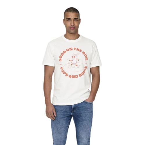 Only & Sons Kim Reg Funny T-shirt uomo XS cotone bio
