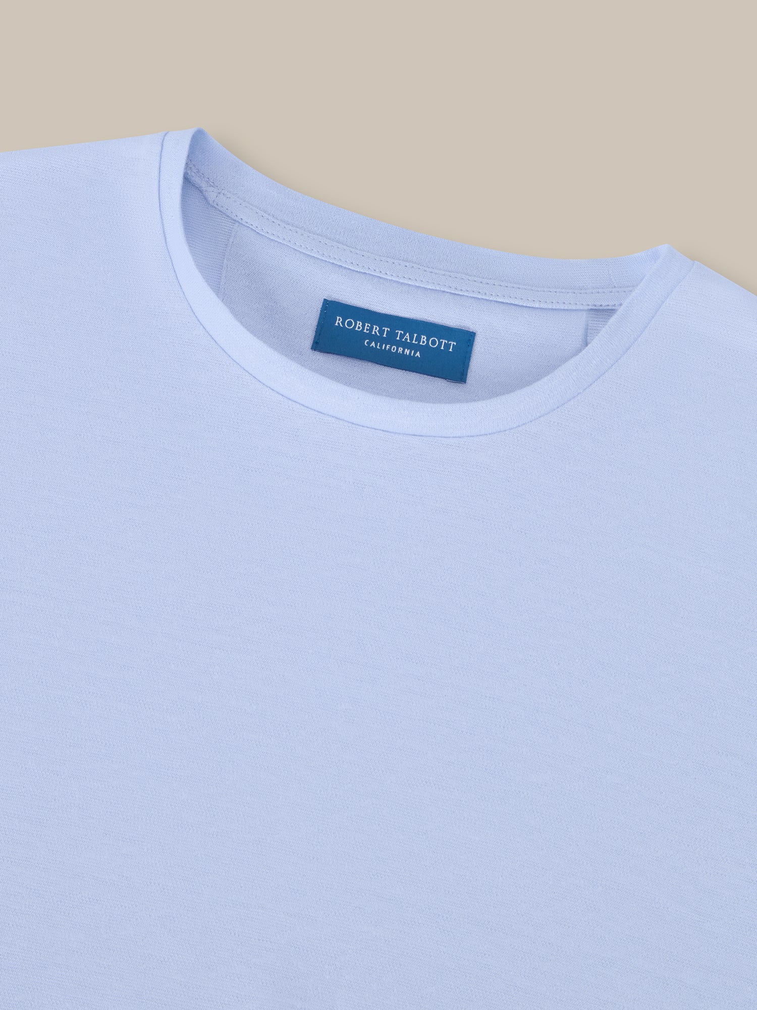 Robert Talbott Davis maglietta lino azzurra piqué