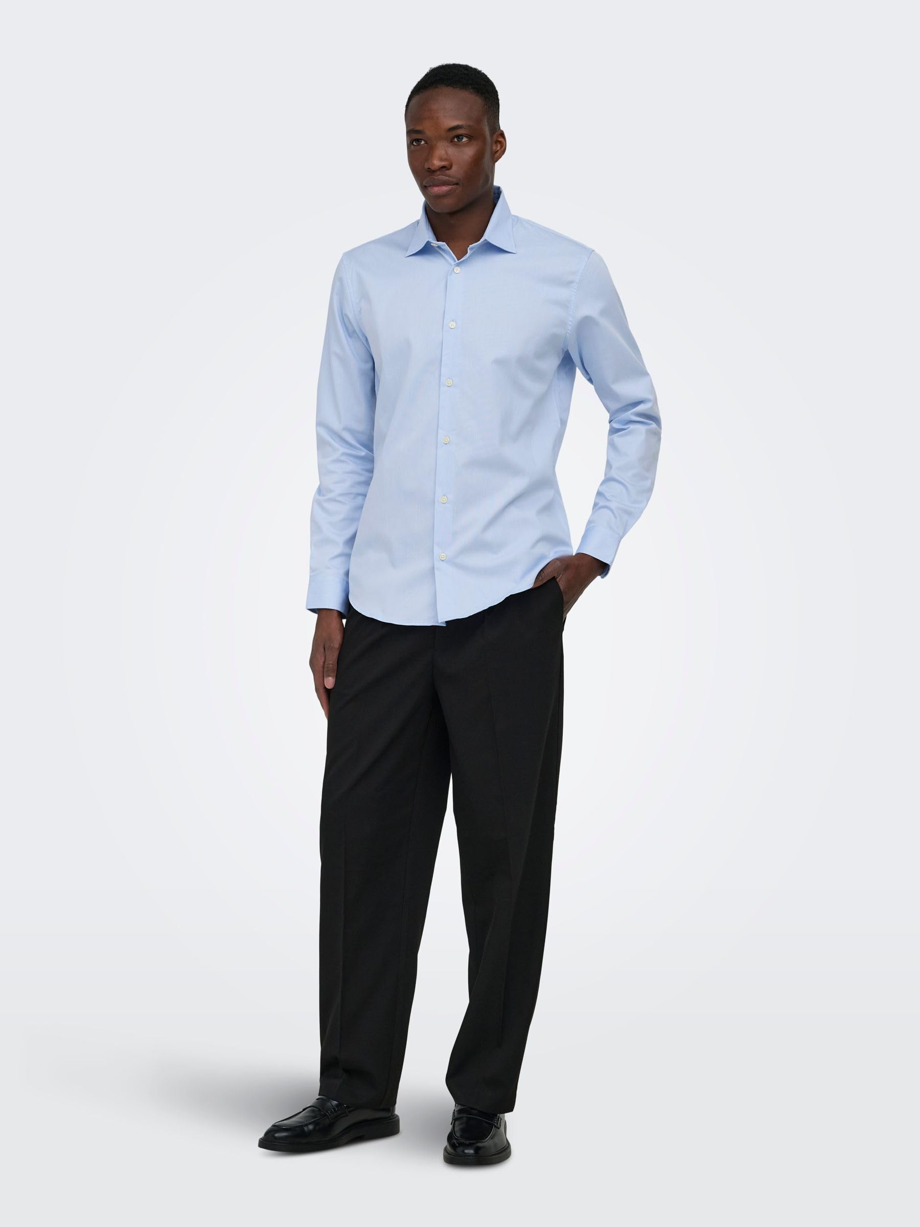 ONLY & SONS Onsjim Slim Camicia Blu Cachemire