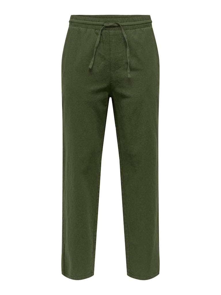 ONLY & SONS Onssinus Loose pantalone lino uomo Tè