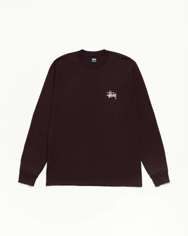 Stussy Basic LS Tee t-shirt Chocolate manica lunga