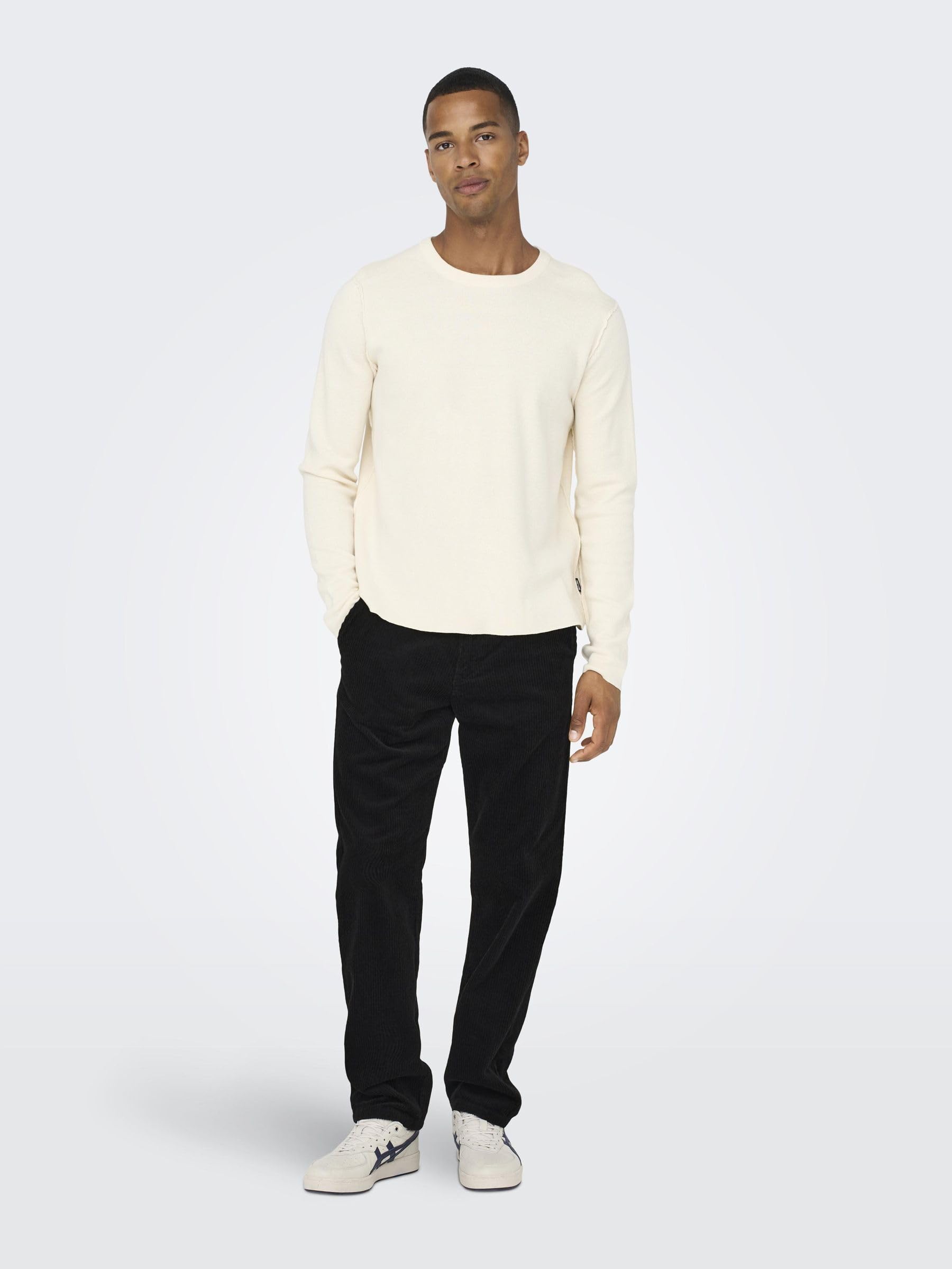 ONLY & SONS velluto pantaloni uomo nero 28W/32L larga