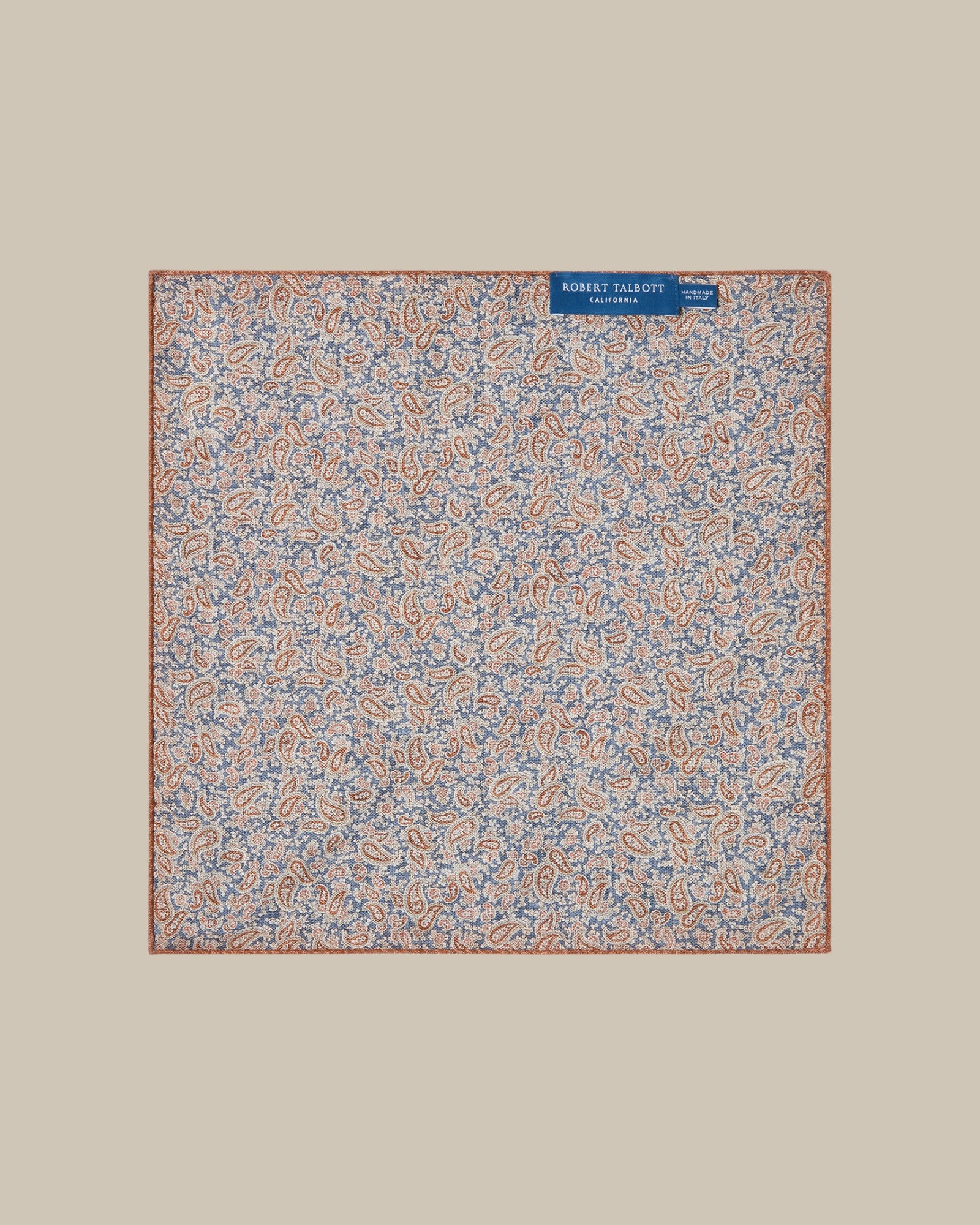 Robert Talbott Colton fazzoletto seta blu reversibile