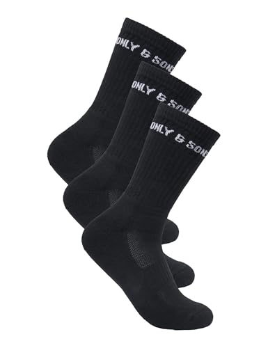 Only & Sons Onsevery Calzini Tennis Uomo 3 Paia Neri