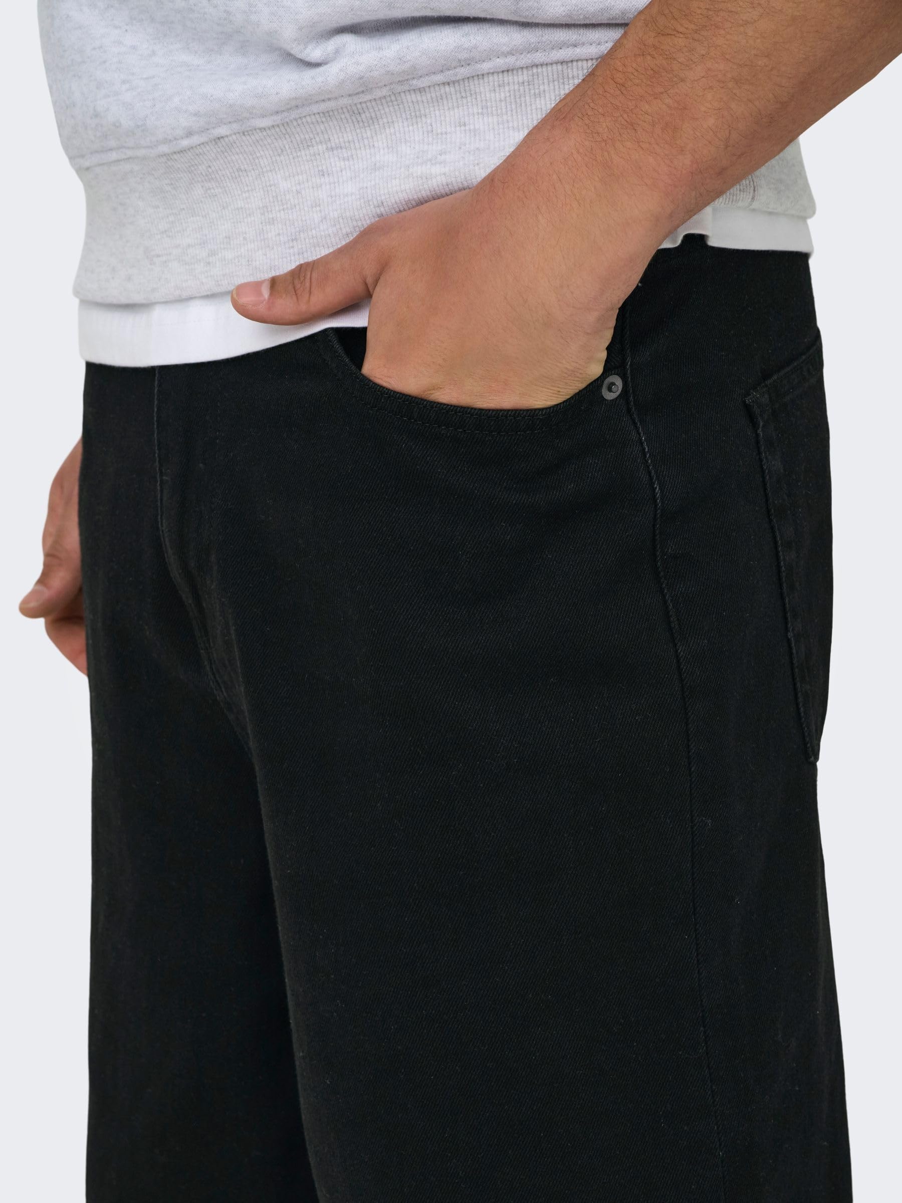 Only & Sons Onscarl Balloon Jeans Uomo 32W/32L Nero Denim