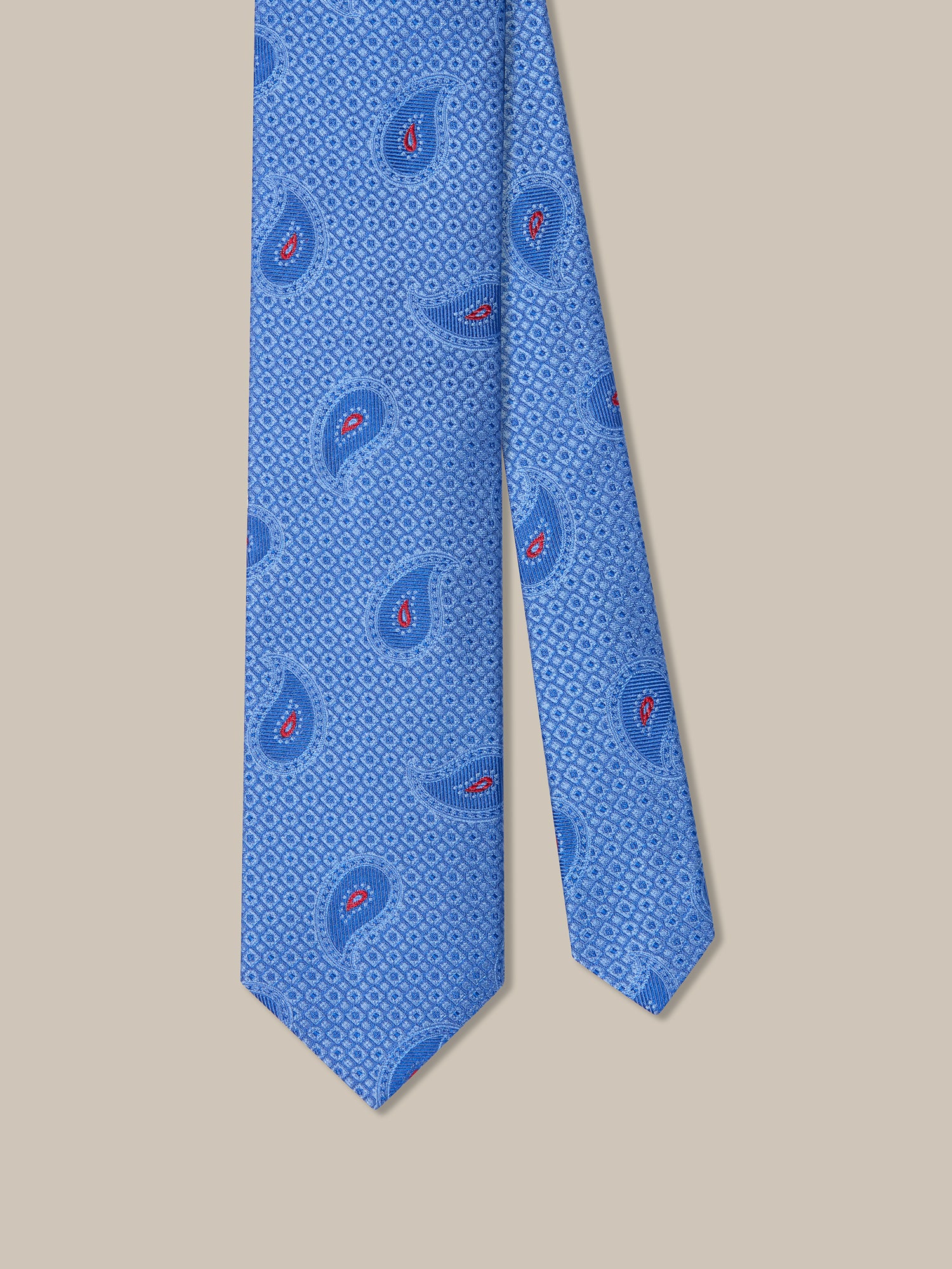 Robert Talbott Pine Geo Jacquard Best of Class cravatta blu seta