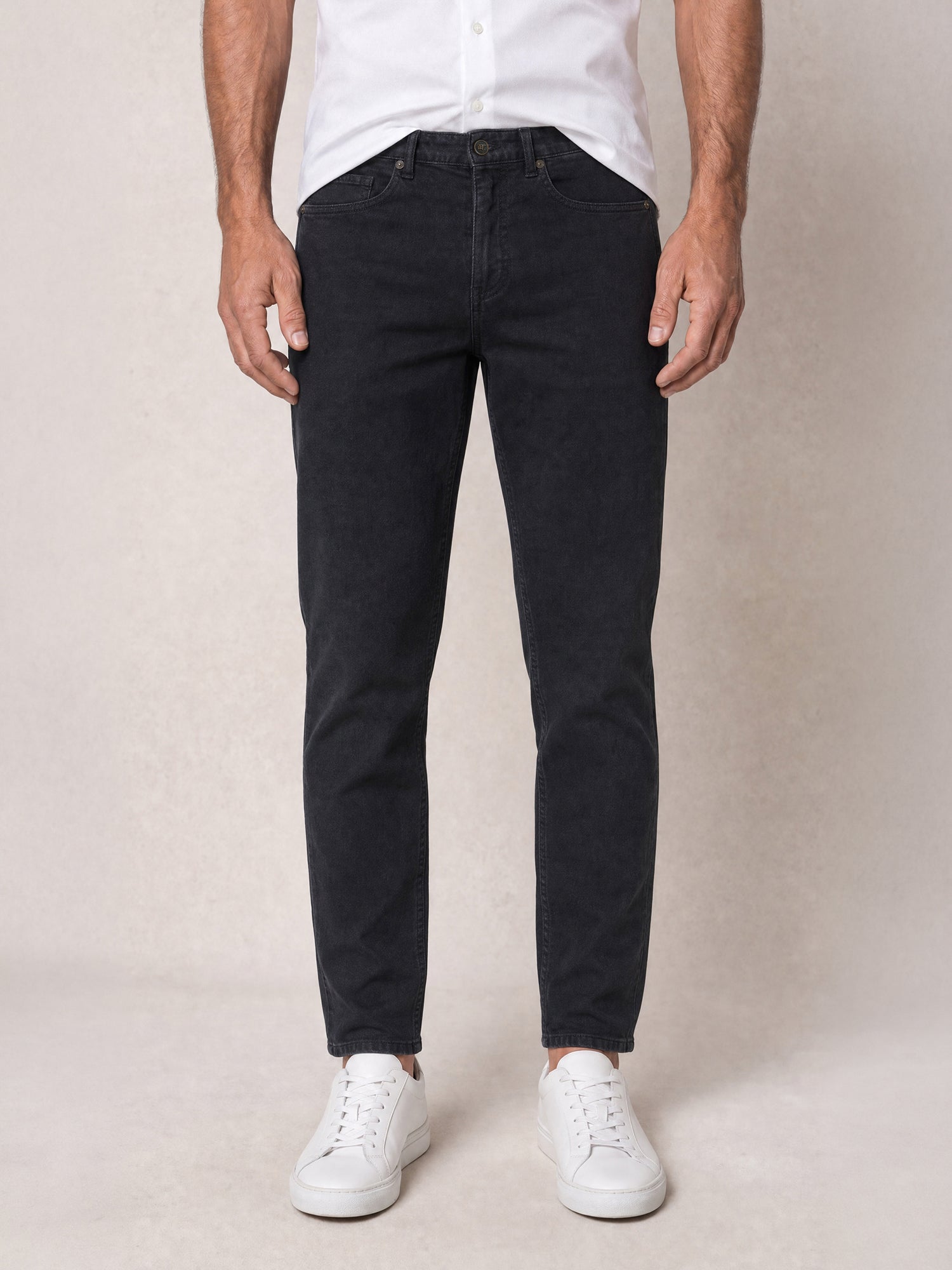 Robert Talbott Fernando Pantaloni Lino 5 Tasche Nero