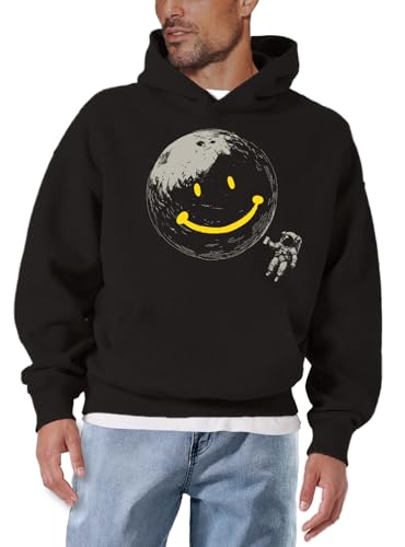 MAKAYA Luna Graffiti felpa con cappuccio uomo 4XL astronauta