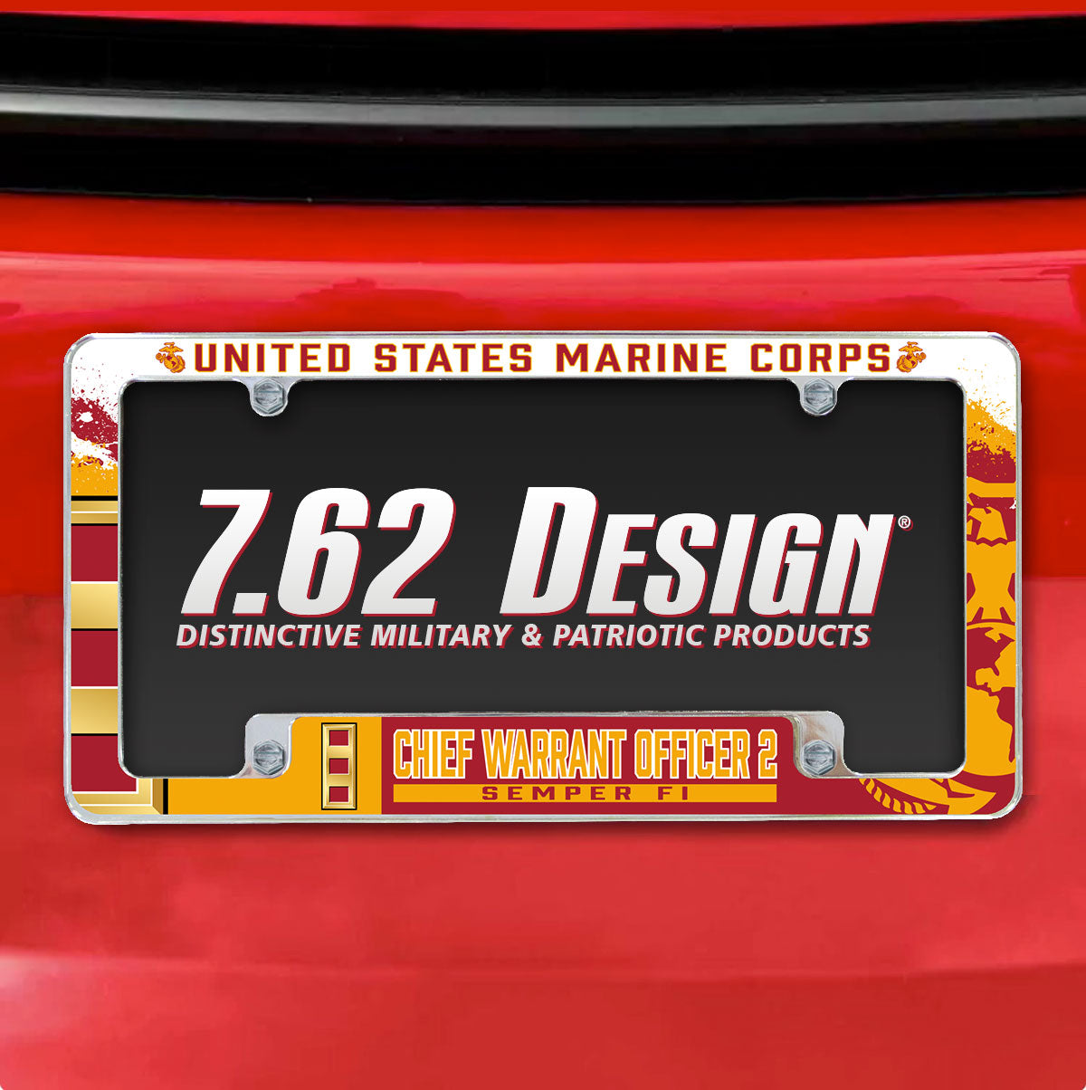 7.62 Design W-2 Chief Warrant Officer cornice targa cromo USMC