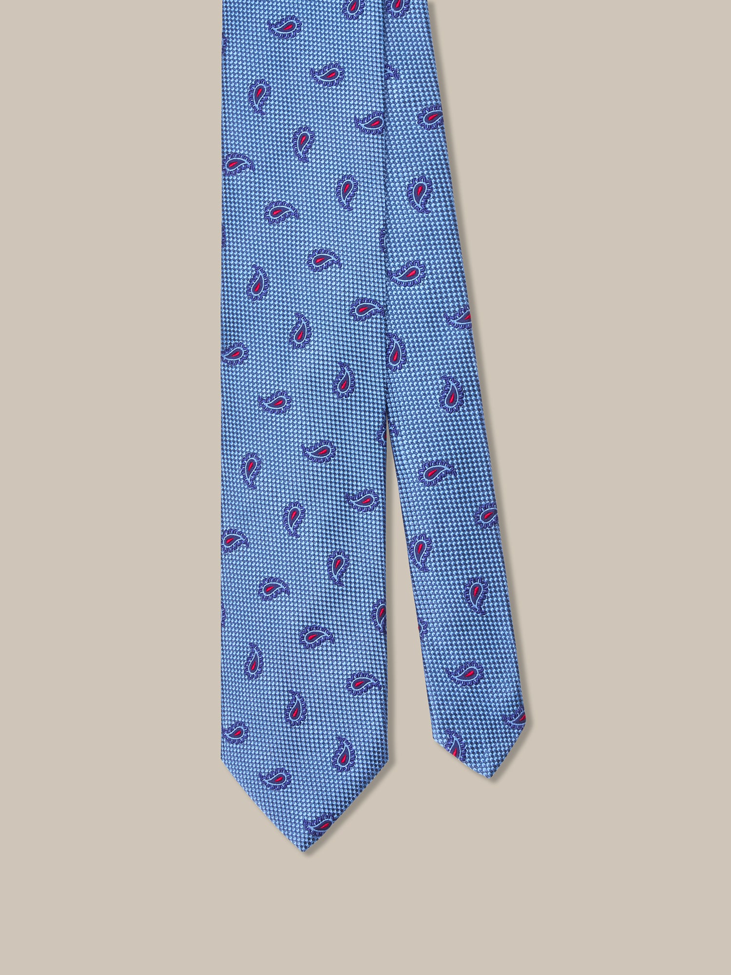 Robert Talbott Robert Pine Jacquard cravatta seta azzurra