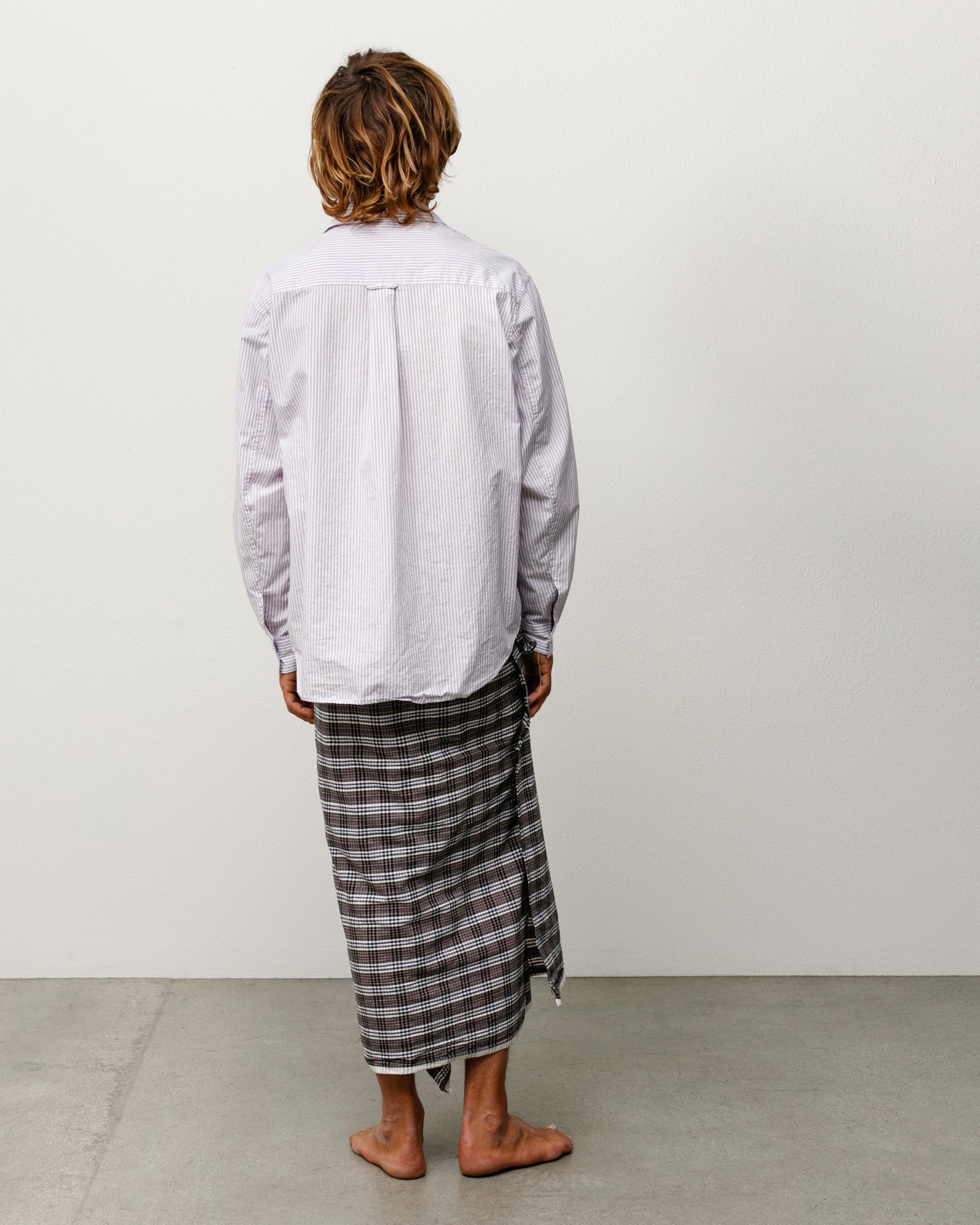 Stussy Standard Shirt camicia viola stripe cotone boxy fit