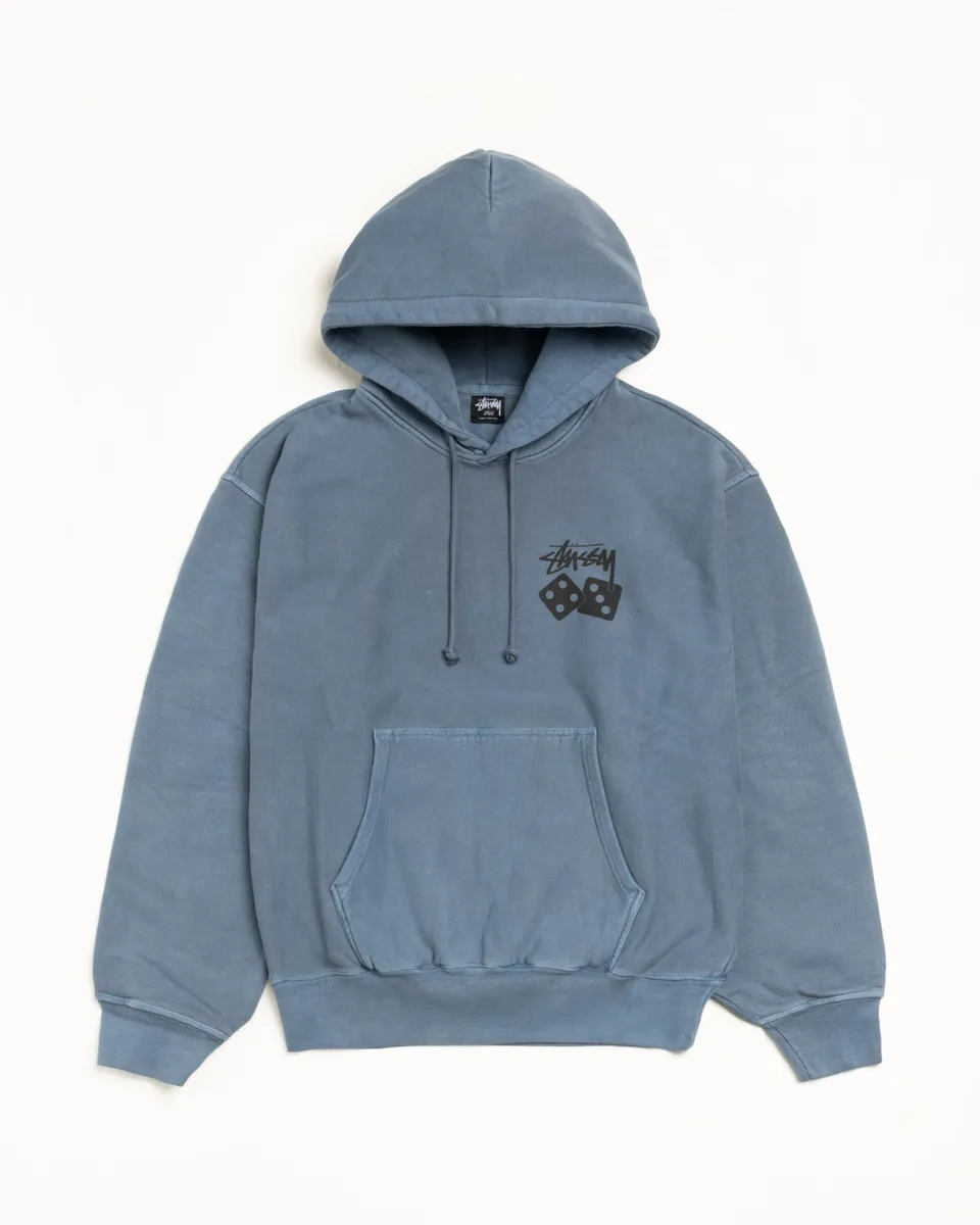 Stussy Dice Hoodie felpa Navy cotone 13.3oz