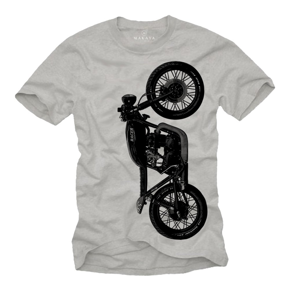 MAKAYA CB 500 T-Shirt Uomo Grigia Cotone Vintage