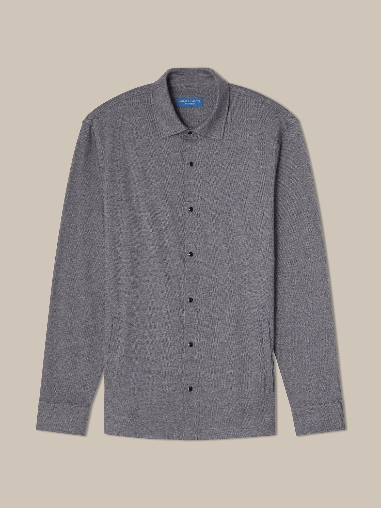 Robert Talbott Walter camicia snap cotone cashmere grigia