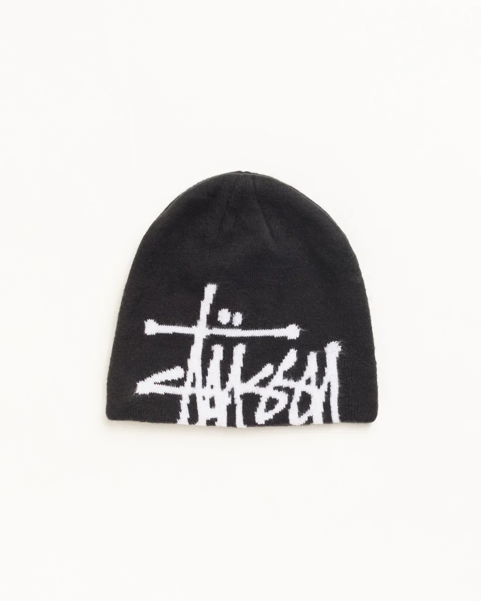 Stussy Skullcap Basic berretto nero jacquard acrilico