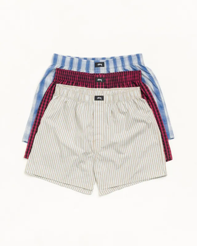 Stussy Boxer Shorts 3 Pack boxer Multi 100% cotone