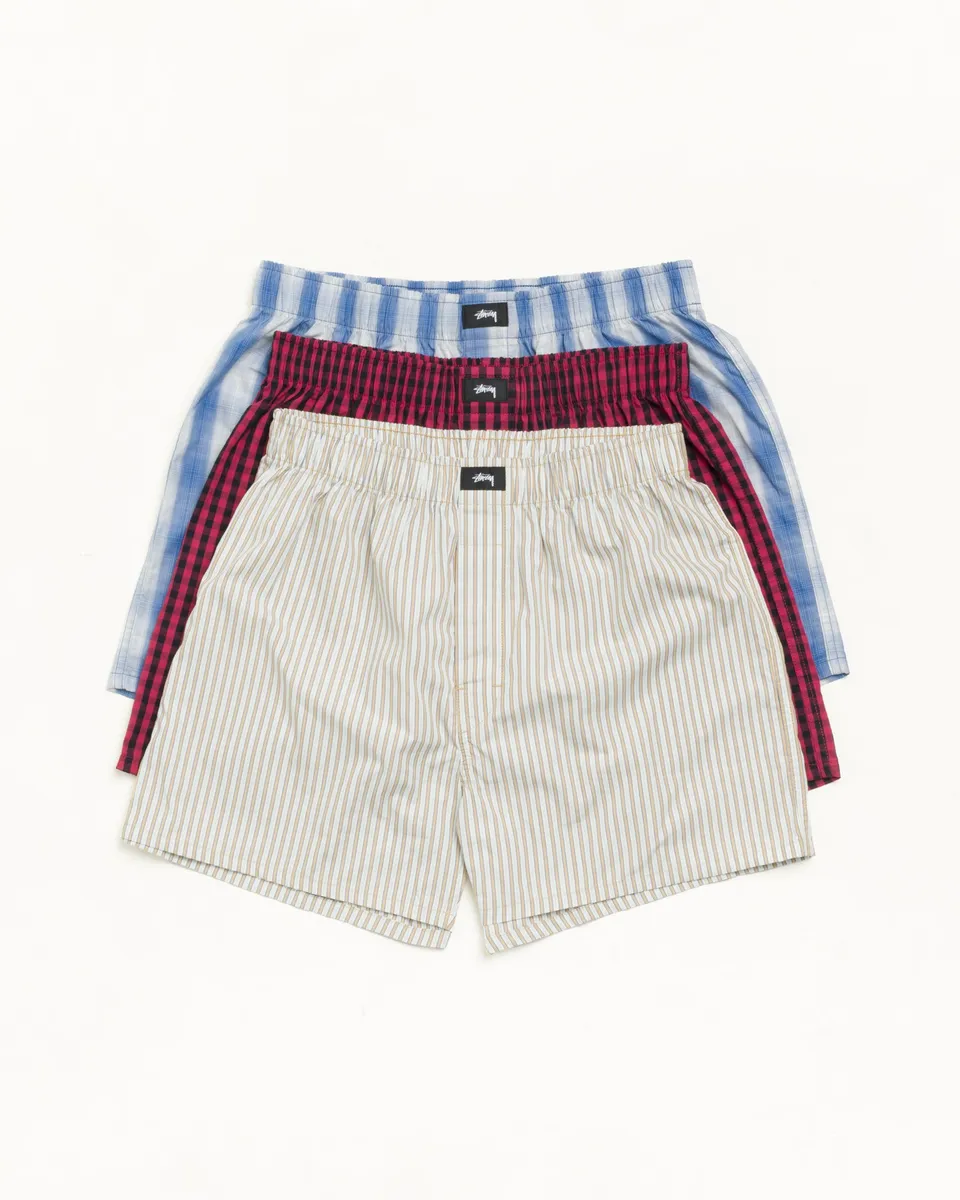 Stussy Boxer Shorts 3 Pack boxer Multi 100% cotone