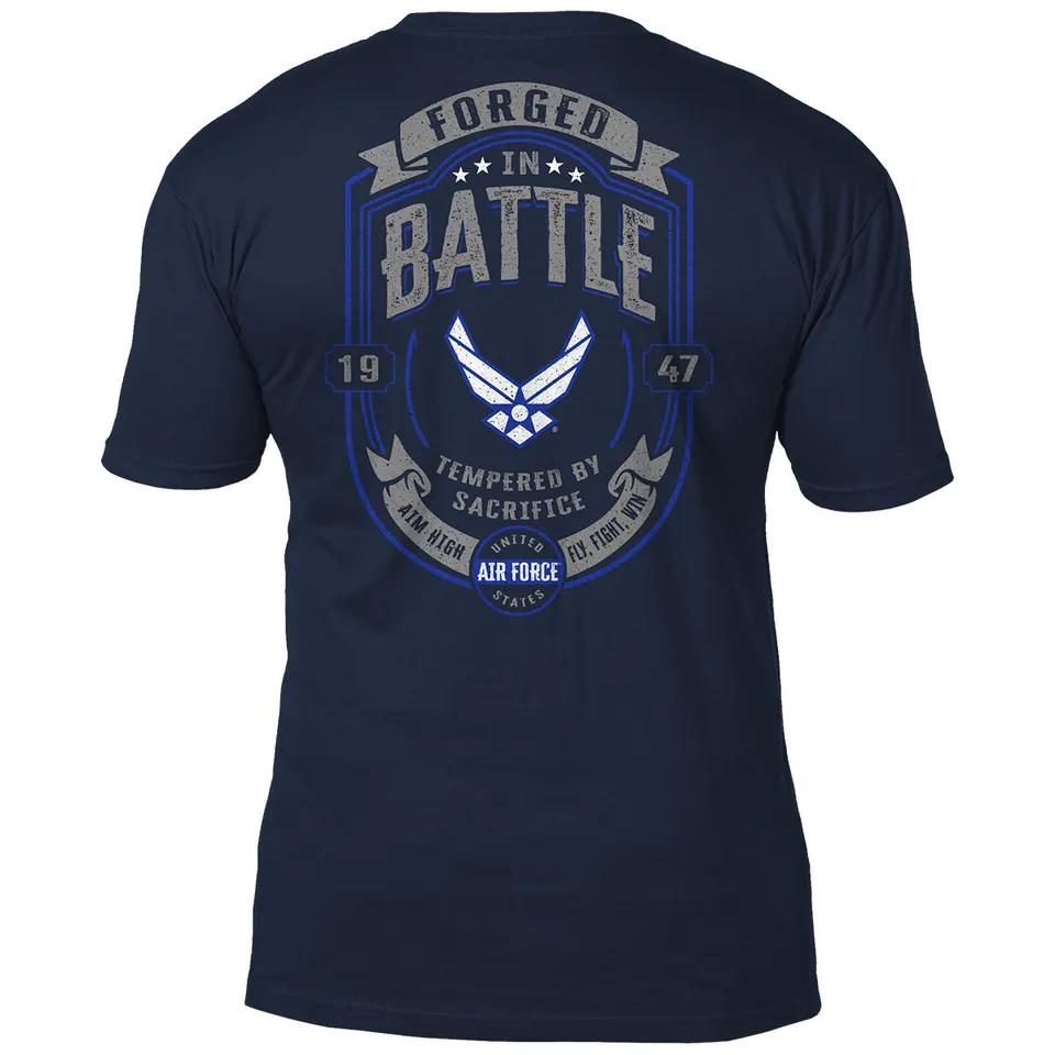 7.62 Design Forged in Battle t-shirt blu navy cotone