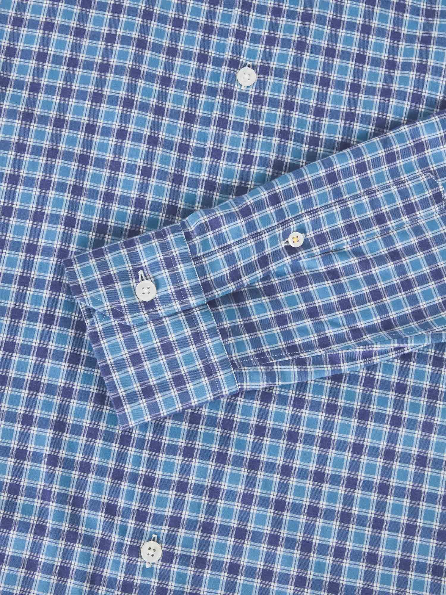 Robert Talbott Reynolds Camicia Blue Multi quadri leggera