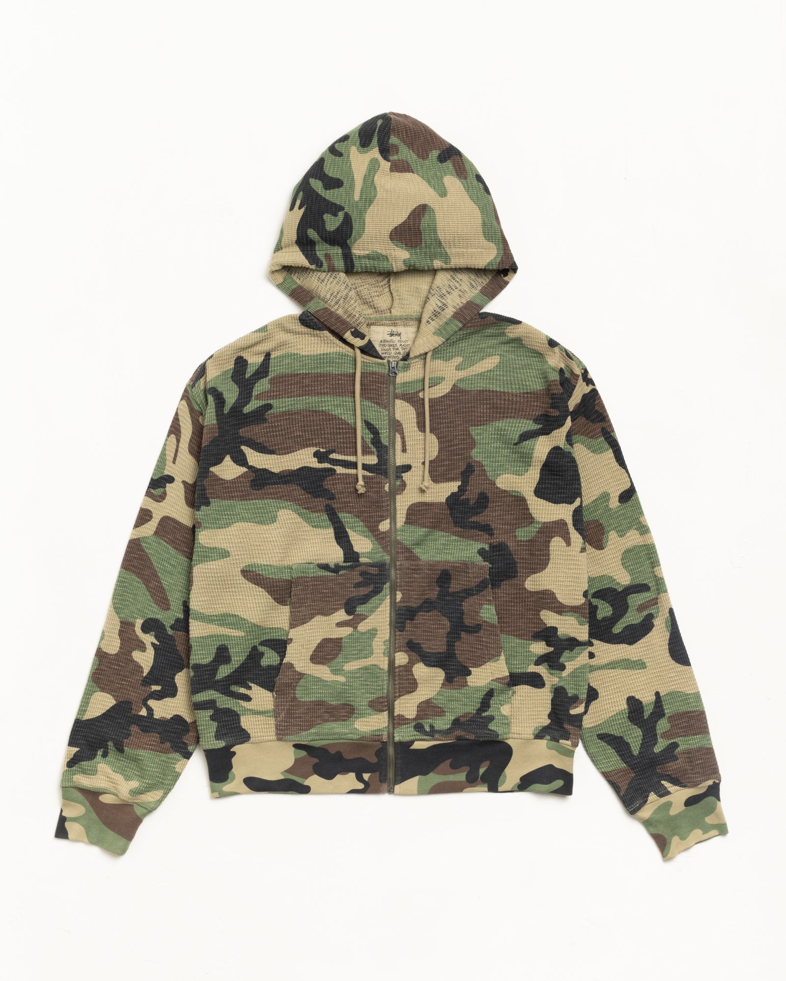 Stussy Sweats Lightweight Thermal Hoodie felpa Camo cotone